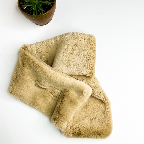Acne Studios Accessories - Acne Studios Lambswool Faux Fur Scarf | Tan Super Soft Winter Wrap